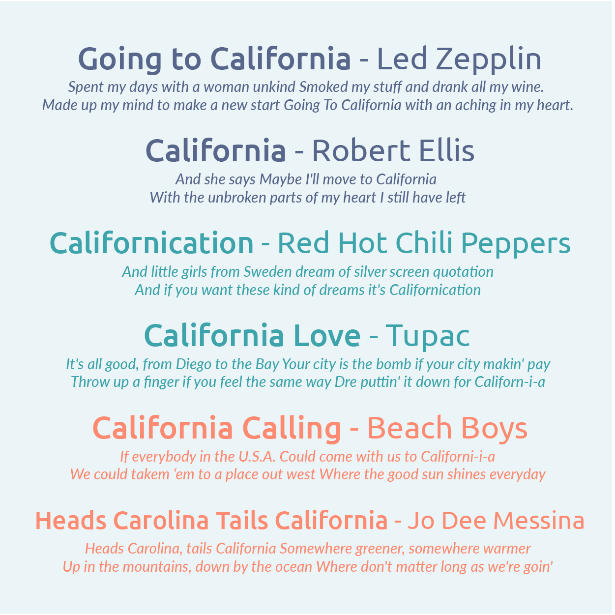 my california playlist